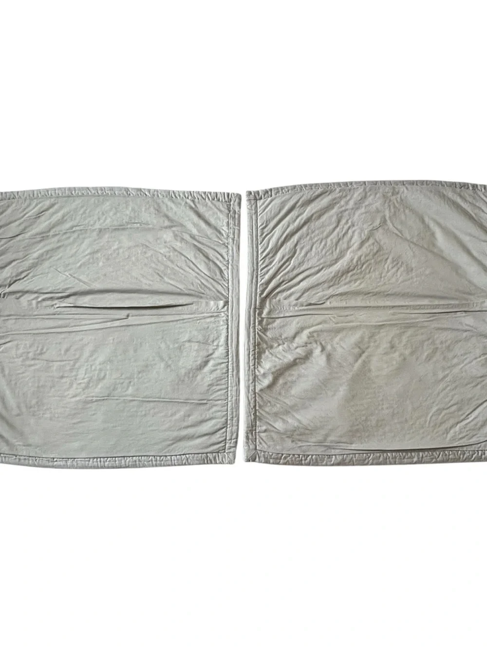 2 Pottery Barn Quilted Euro Pillow Shams Light Gray Double Hand Stitched Diamond
